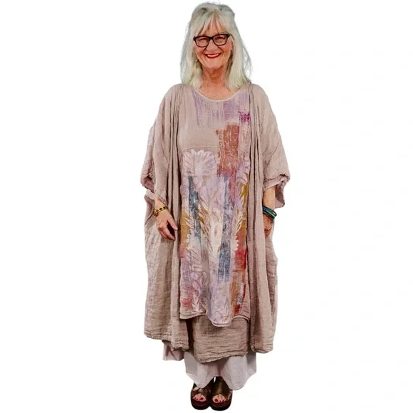 Blue Fish Wave Dress Natural Pink - Picture 2 of 14